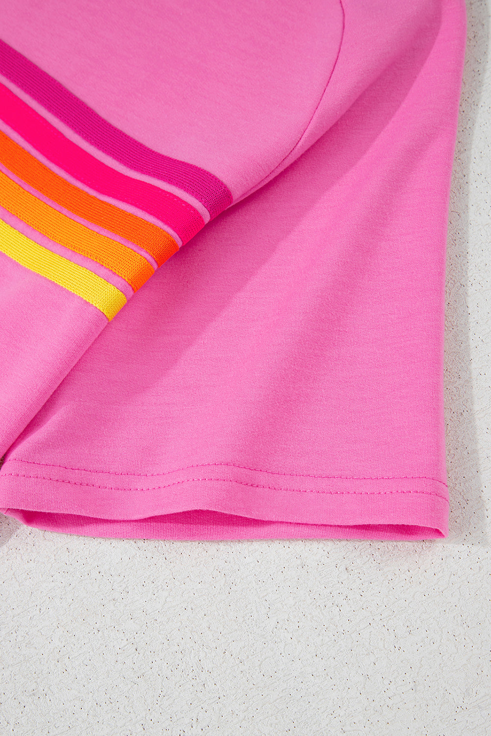 Bonbon Striped Patch Front Casual Tee