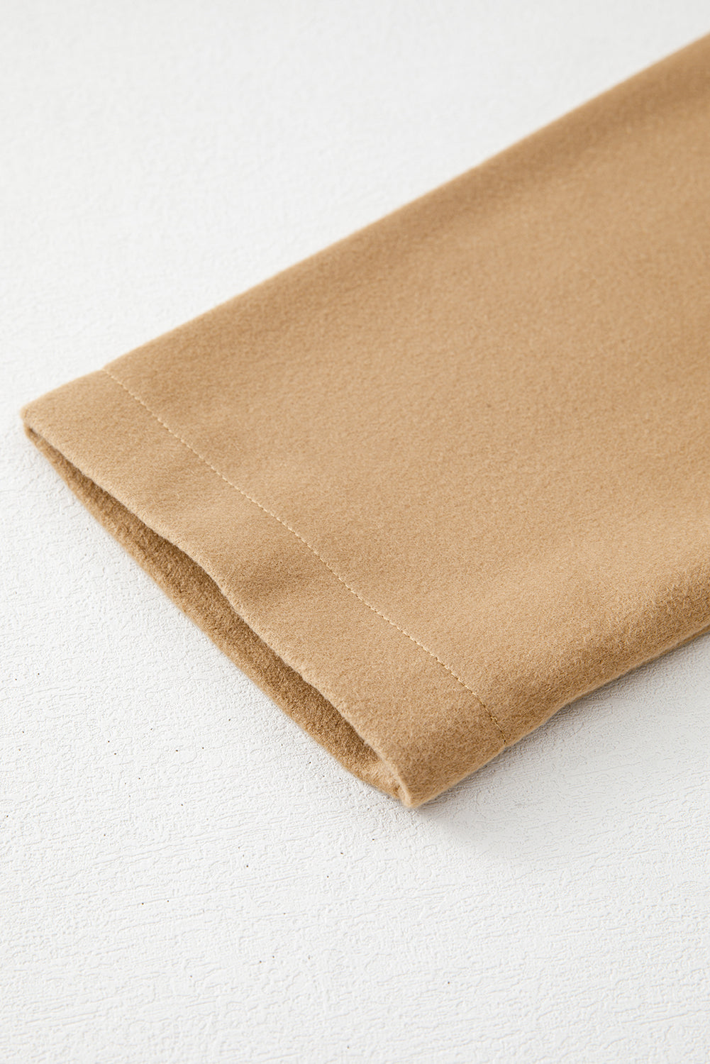 Light French Beige Solid Color Casual Zip up Hooded Coat