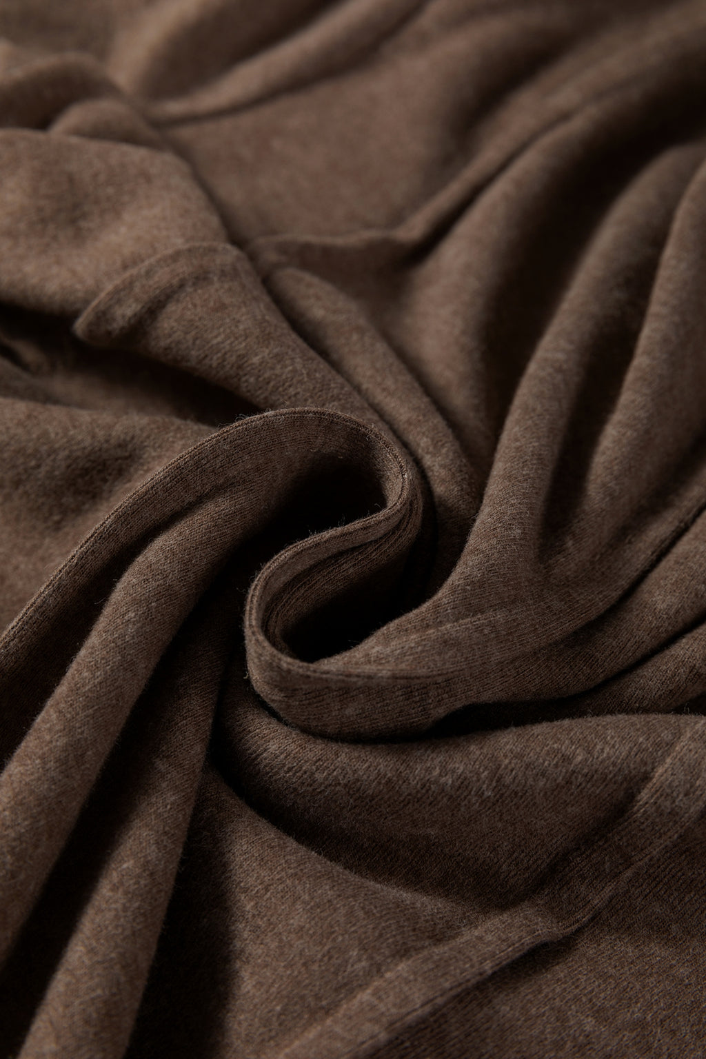 Chicory Coffee Solid Exposed Seam Crew Neck Long Sleeve Top